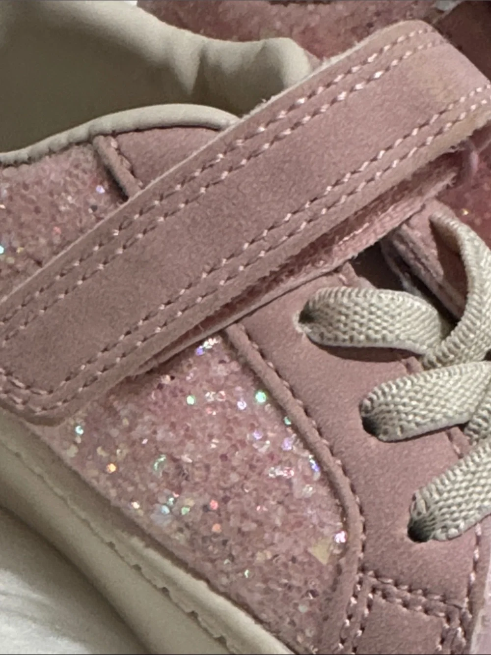 Carter's Baby Girls Light Pink Glitter Velcro Sneakers